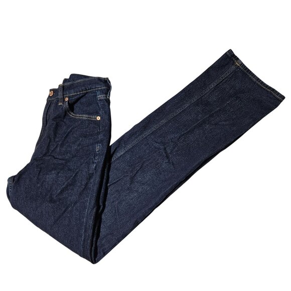 Gap 90s Loose High Rise Jeans Womens Size 4T Straight Leg Dark Wash Denim Pants - Picture 1 of 5